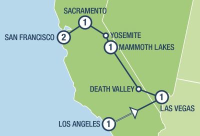 Map showing the Tour regions